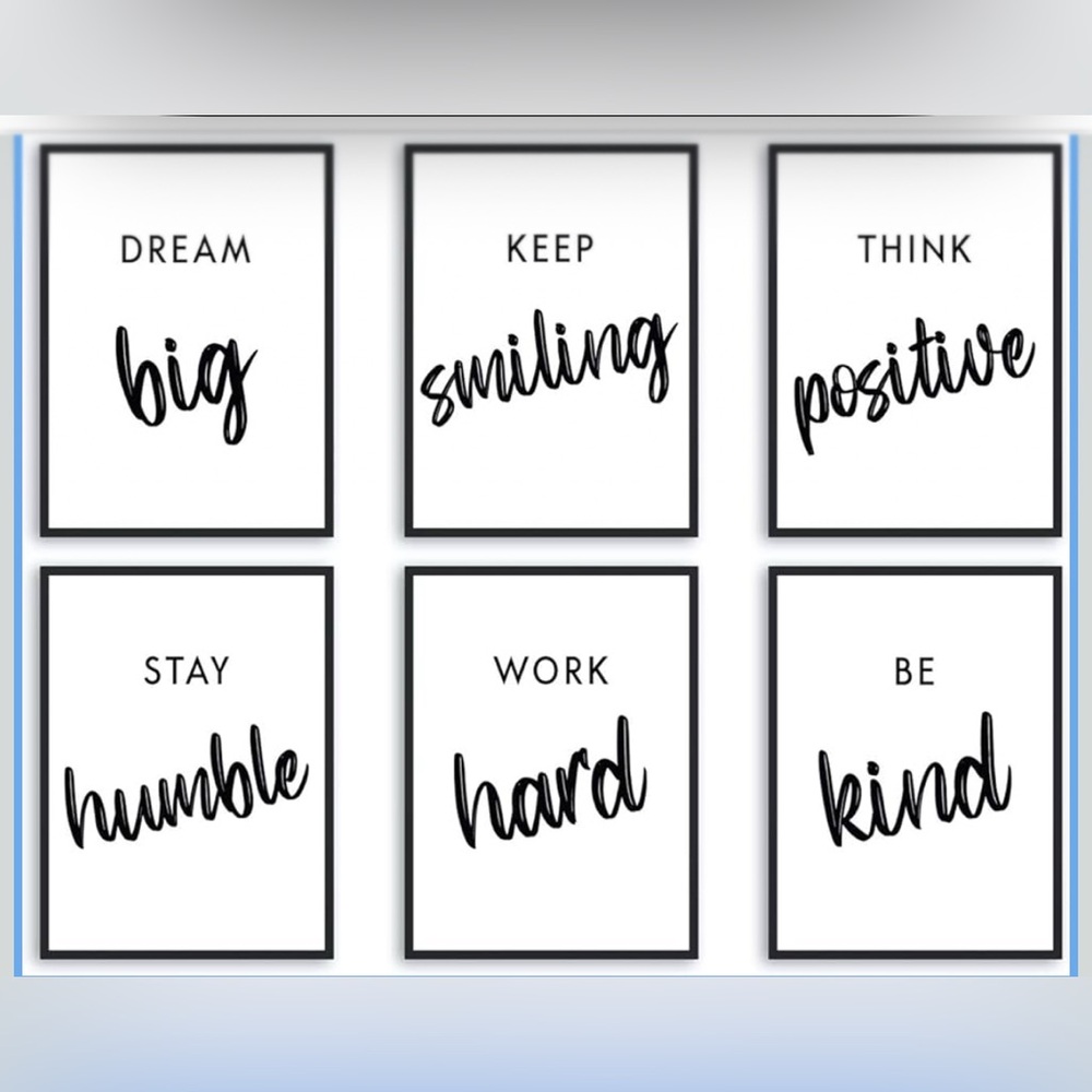 Inspirational Quote Wall Art Set Poster Style
